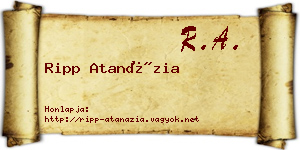 Ripp Atanázia névjegykártya